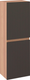 Миниатюра изображения товара Шкаф-полупенал для ванной Runo Соренто 40 вертикаль (крафтовый дуб/графит)