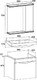 Миниатюра изображения товара Тумба с умывальником Runo Афина 60 + Moduo 60 (подвесная, цемент)