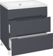 Миниатюра изображения товара Тумба с умывальником Runo Парма 60 2 ящика + Omega 60 (напольная, графит)