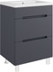 Миниатюра изображения товара Тумба с умывальником Runo Парма 60 2 ящика + Omega 60 (напольная, графит)