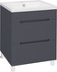 Миниатюра изображения товара Тумба с умывальником Runo Парма 60 2 ящика + Omega 60 (напольная, графит)
