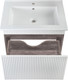 Миниатюра изображения товара Тумба с умывальником Runo Модена 65 + Оскар 65 (подвесная, железный камень)