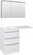 Миниатюра изображения товара Тумба с умывальником Runo Орион 60 3 ящика + Гамма 120 лайт с правым крылом (напольная, белый)