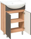 Миниатюра изображения товара Тумба с умывальником Runo Лада 50 + Уют 50 (напольная, дуб/графит)