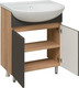 Миниатюра изображения товара Тумба с умывальником Runo Лада 60 + Уют 60 (напольная, дуб/графит)