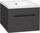 Миниатюра изображения товара Тумба с умывальником Runo Парма 60 + Omega 60 (подвесная, графит)