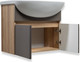 Миниатюра изображения товара Тумба с умывальником Runo Лада 50 + Уют 50 (подвесная, дуб/графит)