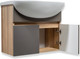 Миниатюра изображения товара Тумба с умывальником Runo Лада 50 + Уют 50 (подвесная, дуб/графит)