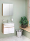 Миниатюра изображения товара Тумба с умывальником Runo Лада 60 + Уют 60 (подвесная, блэквуд/белый)