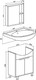 Миниатюра изображения товара Тумба с умывальником Runo Эко 60 + Уют 60 (напольная, белый/лиственница)