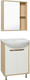 Миниатюра изображения товара Тумба с умывальником Runo Эко 60 + Уют 60 (напольная, белый/лиственница)