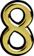 Миниатюра изображения товара Цифра дверная Нора-М 8 100мм самоклеющаяся / 19467 (золотистый, пластик)