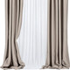 Миниатюра изображения товара Комплект штор Mio Tesoro Блэкаут 150x250 + Гардина Soft Lines 306 400x250 (серый/белый лен)