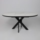 Миниатюра изображения товара Обеденный стол Мамадома Ronaldo-120 круглый раздвижной 120-160 (Patagonoa Bianco Gloss Premium Cer/черный)
