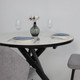 Миниатюра изображения товара Обеденный стол Мамадома Ronaldo-120 круглый раздвижной 120-160 (Patagonoa Bianco Gloss Premium Cer/черный)