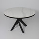 Миниатюра изображения товара Обеденный стол Мамадома Ronaldo-120 круглый раздвижной 120-160 (Patagonoa Bianco Gloss Premium Cer/черный)