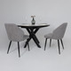 Миниатюра изображения товара Обеденный стол Мамадома Ronaldo-120 круглый раздвижной 120-160 (Patagonoa Bianco Gloss Premium Cer/черный)