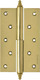 Миниатюра изображения товара Комплект петель дверных Нора-М 610-5 125x75x2.5 PB (левая, золото покр.)