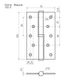 Миниатюра изображения товара Петля дверная Нора-М 750-5 125x75x2.5 (правая, матовый никель)