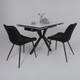 Миниатюра изображения товара Обеденный стол LEPREMO AV 2111 МДФ+керамика раздвижной 1200-1800x800 (белый глянцевый Carla Larkin/черный)