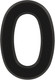 Миниатюра изображения товара Цифра дверная Нора-М 0 50мм самоклеющаяся / 20100 (черный, пластик)