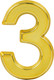 Миниатюра изображения товара Цифра дверная Нора-М 3 50мм самоклеющаяся / 20076 (золотистый, пластик)