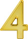 Миниатюра изображения товара Цифра дверная Нора-М 4 50мм самоклеющаяся / 20077 (золотистый, пластик)