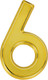 Миниатюра изображения товара Цифра дверная Нора-М 6 (9) 50мм самоклеющаяся / 20079 (золотистый, пластик)