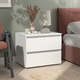 Миниатюра изображения товара Прикроватная тумба Кортекс-мебель Бари 60 2ш (белый/белый/белый)