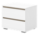 Миниатюра изображения товара Прикроватная тумба Кортекс-мебель Бари 60 2ш (белый/белый/дуб сонома)