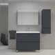 Миниатюра изображения товара Тумба под умывальник Symbolite Манхэттен 100 Plus 2 ящика (графит)