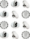 Миниатюра изображения товара Набор пуговиц Sentex PN-2-11.5 (12шт, белый/серебро)