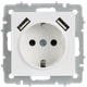 Миниатюра изображения товара Розетка IEK Brite BR-R14-16-U21-D21-K91 (арктический белый)