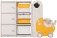 Миниатюра изображения товара Стеллаж игровой UNIX Kids Moon 8 3 полки + 5 ящиков / pptsmoon8yel