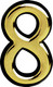 Миниатюра изображения товара Цифра дверная Нора-М 8 55мм самоклеющаяся / 19485 (золотистый, пластик)
