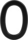 Миниатюра изображения товара Цифра дверная Нора-М 0 75мм самоклеющаяся / 20127 (черный, пластик)