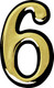 Миниатюра изображения товара Цифра дверная Нора-М 6 (9) 100мм самоклеющаяся / 19463 (золотистый, пластик)