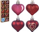 Миниатюра изображения товара Набор елочных игрушек Волшебная страна Сердечки бордовые / 110446 (10шт)