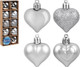 Миниатюра изображения товара Набор елочных игрушек Волшебная страна Сердечки серебряные 110445 (10шт)