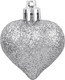 Миниатюра изображения товара Набор елочных игрушек Волшебная страна Сердечки серебряные 110445 (10шт)