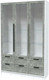 Миниатюра изображения товара Шкаф с витриной Интерлиния Концепт Тренд КТ-ШВ3 (белый платинум/керамика)