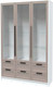 Миниатюра изображения товара Шкаф с витриной Интерлиния Концепт Тренд КТ-ШВ3 (белый платинум/луна)