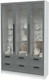 Миниатюра изображения товара Шкаф с витриной Интерлиния Концепт Тренд КТ-ШВ3 (белый платинум/серый)