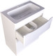 Миниатюра изображения товара Тумба с умывальником Symbolite Бергамо мини 60 Люкс Plus 2 ящика + Каре Люкс Мини 60х35 (белый)