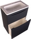 Миниатюра изображения товара Тумба с умывальником Symbolite Бергамо мини 60 Люкс Plus 2 ящика + Каре Люкс Мини 60х35 (черный)