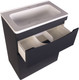 Миниатюра изображения товара Тумба с умывальником Symbolite Бергамо мини 60 Люкс Plus 2 ящика + Каре Люкс Мини 60х35 (черный)