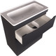 Миниатюра изображения товара Тумба с умывальником Symbolite Бергамо мини 70 Люкс Plus 2 ящика + Каре Люкс Мини 70х35 (черный)