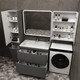 Миниатюра изображения товара Тумба с умывальником Symbolite Бергамо мини 90 Люкс Plus 2 ящика + Каре Люкс Мини 90х35 (серый)