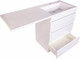 Миниатюра изображения товара Тумба с умывальником Symbolite Даллас 130 Люкс Plus 3 ящика + Даллас 130x48.2 (правый, белый)