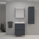 Миниатюра изображения товара Тумба с умывальником Symbolite Манхэттен 60 Plus 2 ящика + Asti 60x45 (графит/антрацит)